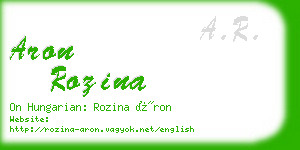 aron rozina business card